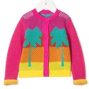 NWT Baby Stella McCartney girl palm tree mesh cardigan